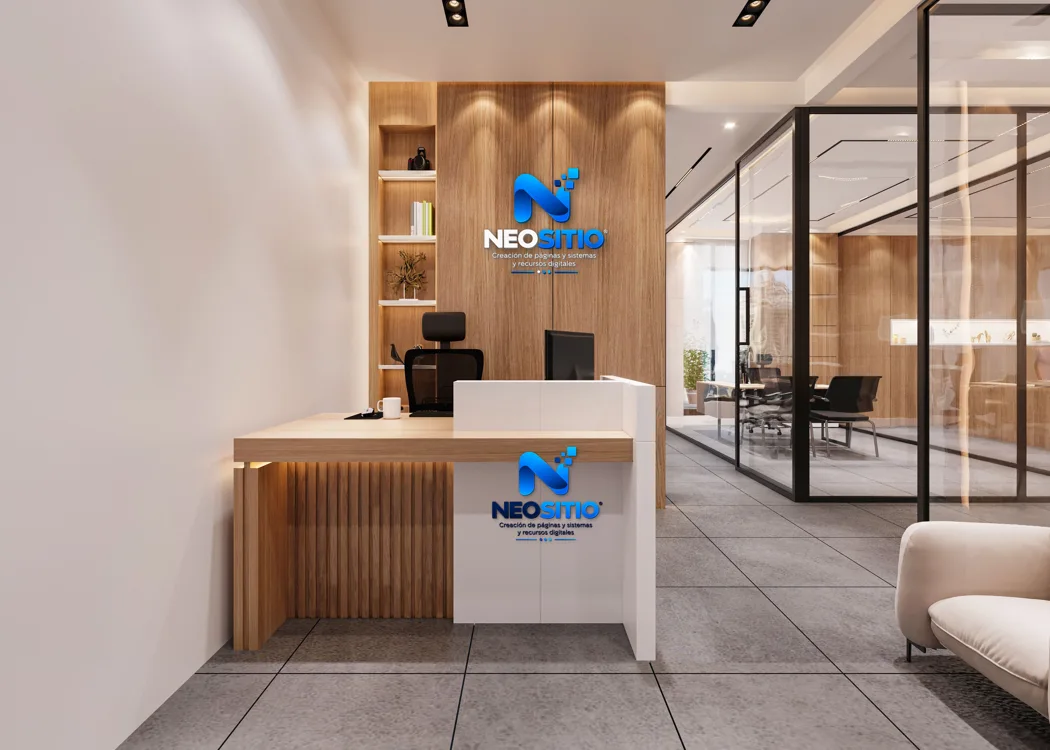 Mockup de aplicación de la identidad Neositio incluido en su manual de marca